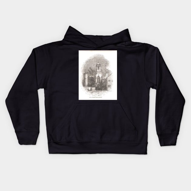 Christchurch College, Oxford, England, 19th century scene Kids Hoodie by artfromthepast